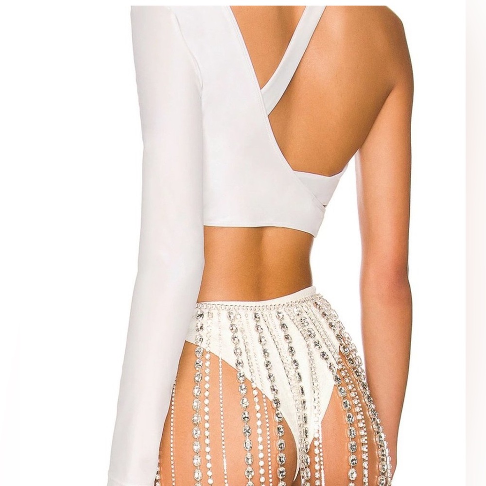 Camila coelho penny skirt in silver Crystal